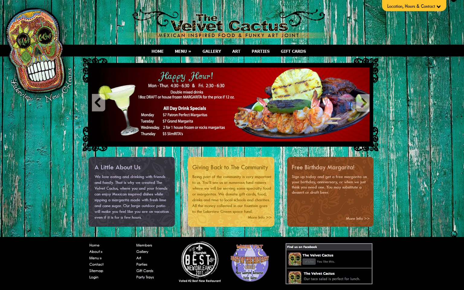 Velvet Cactus Home Page website mockup