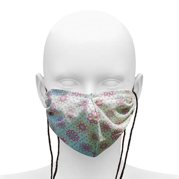 Adjustable Cotton Double Layer Face Mask - Fun Flowers