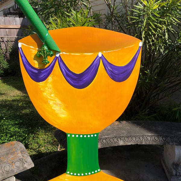 Mardi Gras Yard Art - Glass Decoration