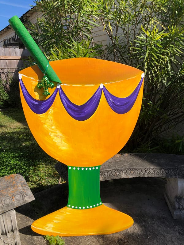 Mardi Gras Yard Art - Glass Decoration