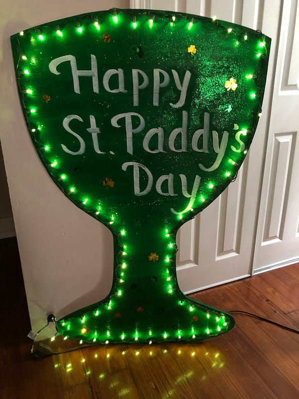 St. Patrick’s Day Green Cup Yard Art